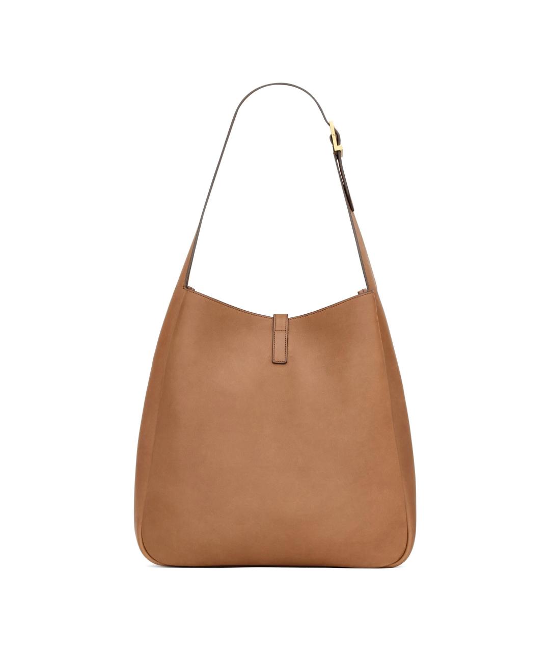 SAINT LAURENT Коричневая кожаная сумка через плечо, фото 2