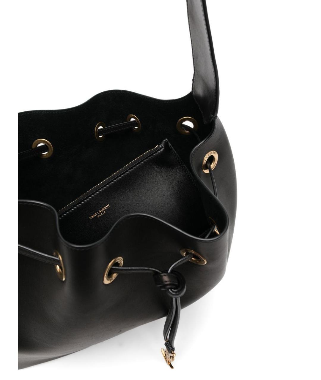SAINT LAURENT Черная кожаная сумка через плечо, фото 5