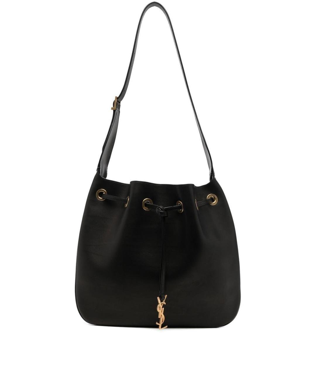 SAINT LAURENT Черная кожаная сумка через плечо, фото 1