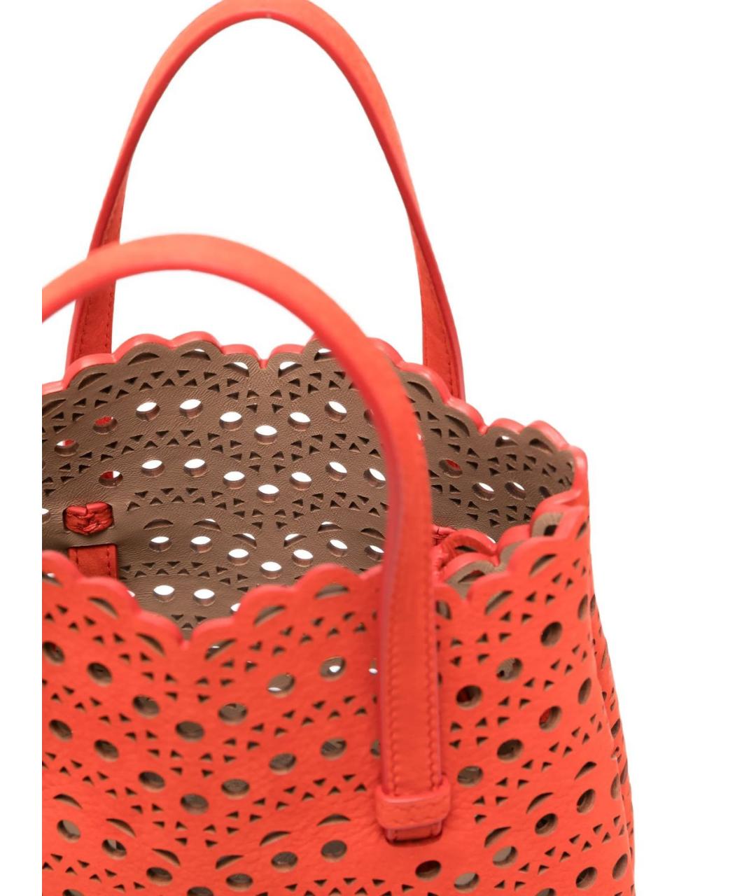 ALAIA Оранжевая кожаная сумка тоут, фото 4