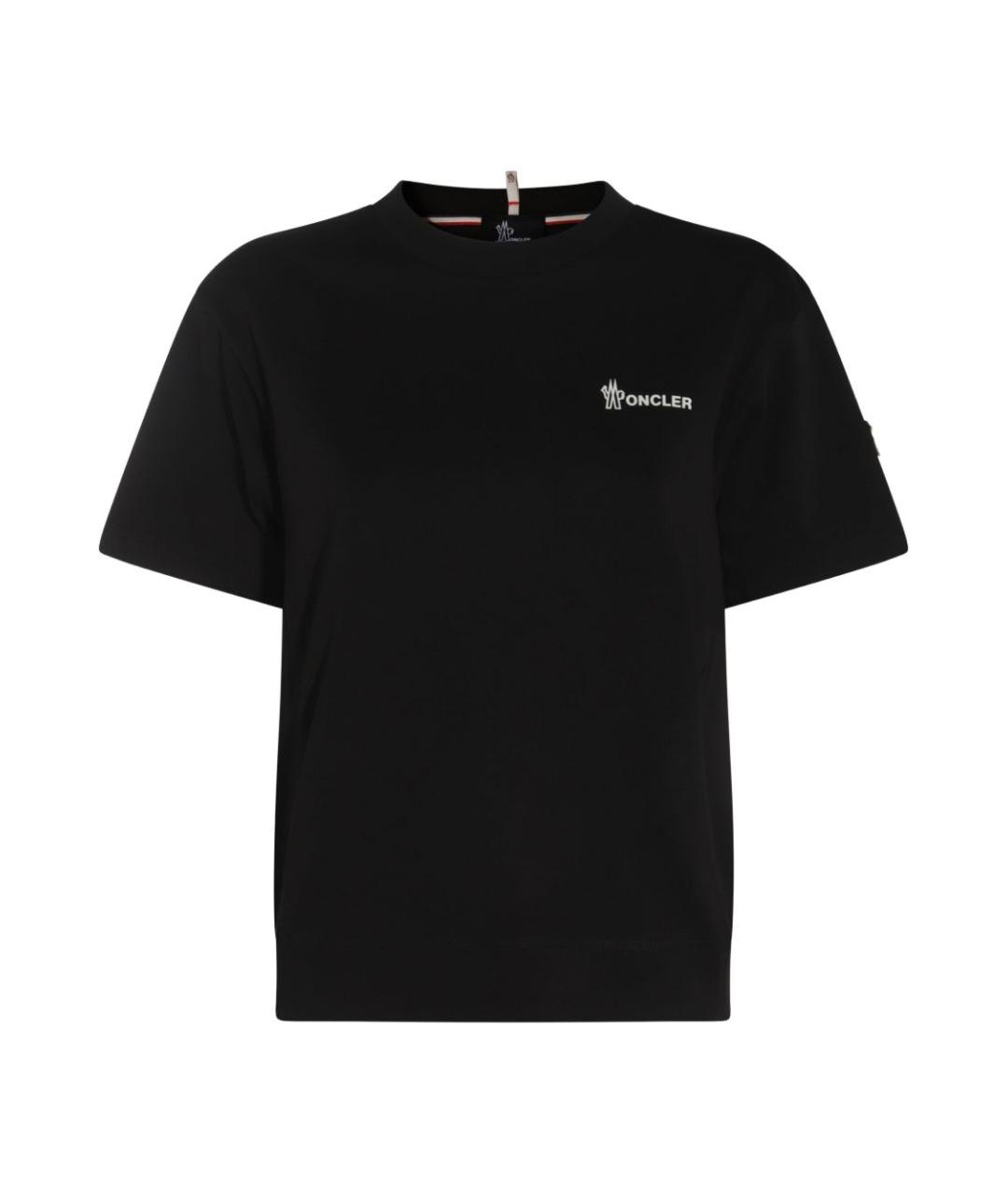 MONCLER Черная хлопковая футболка, фото 3