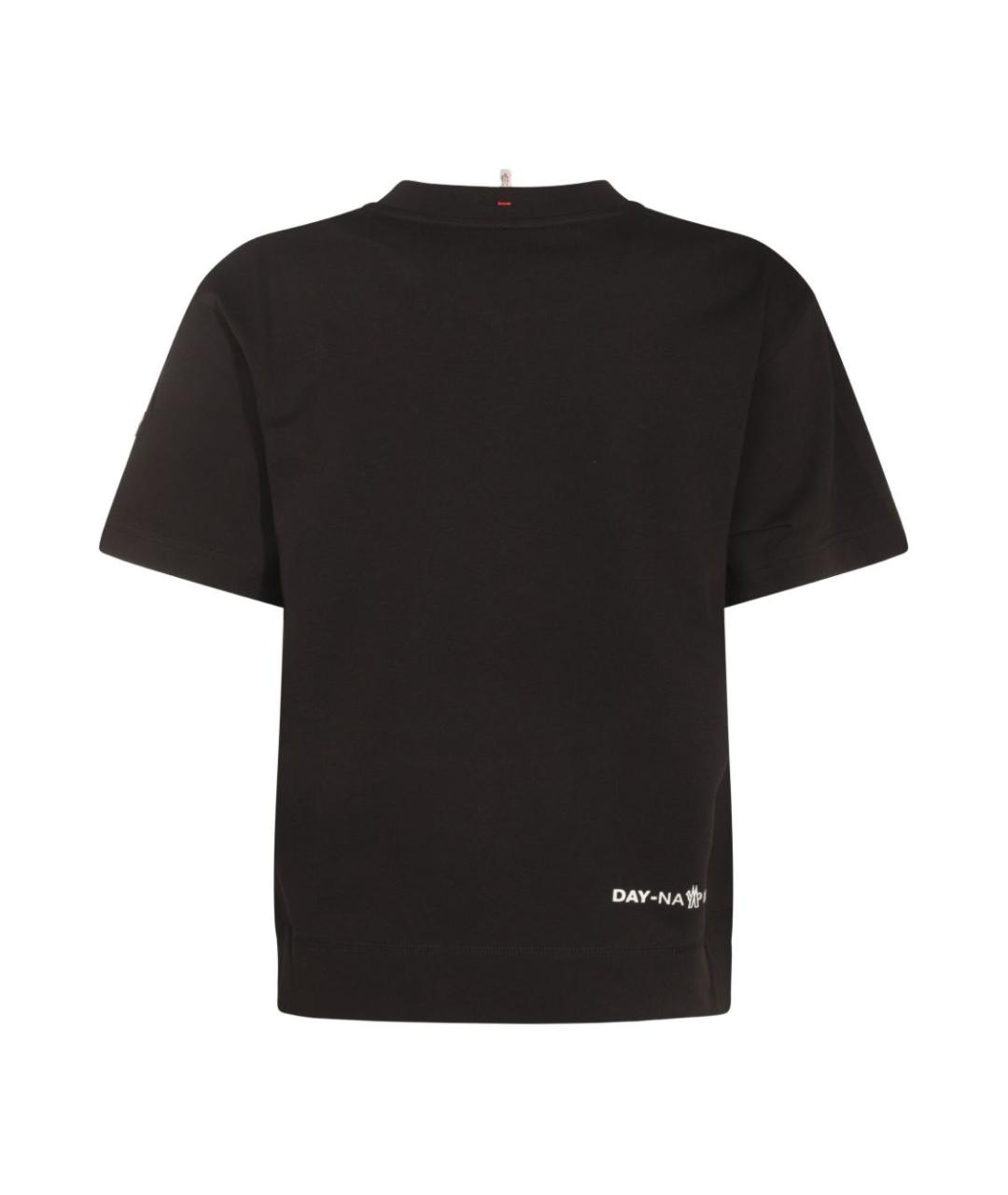 MONCLER Черная хлопковая футболка, фото 2