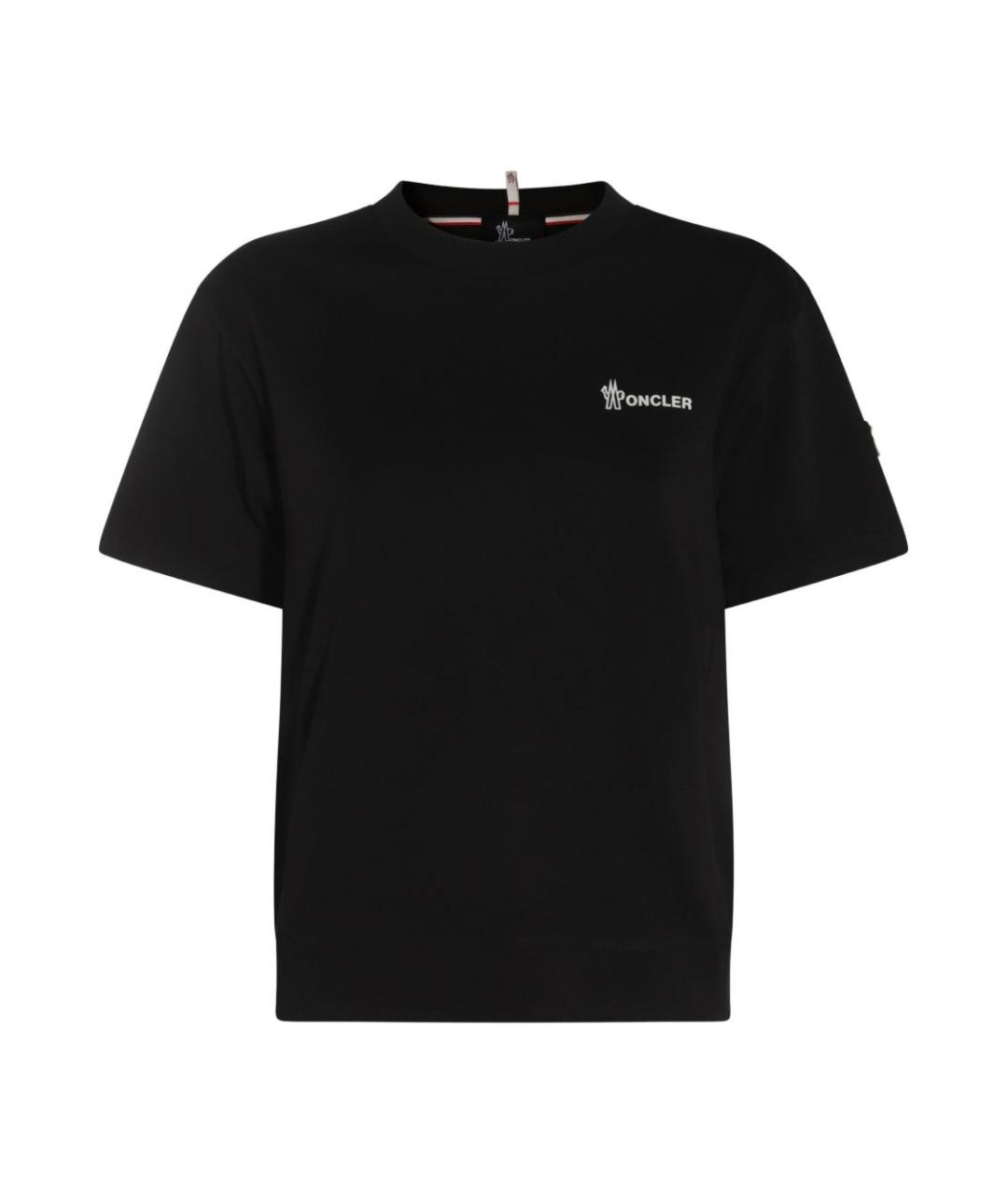 MONCLER Черная хлопковая футболка, фото 1