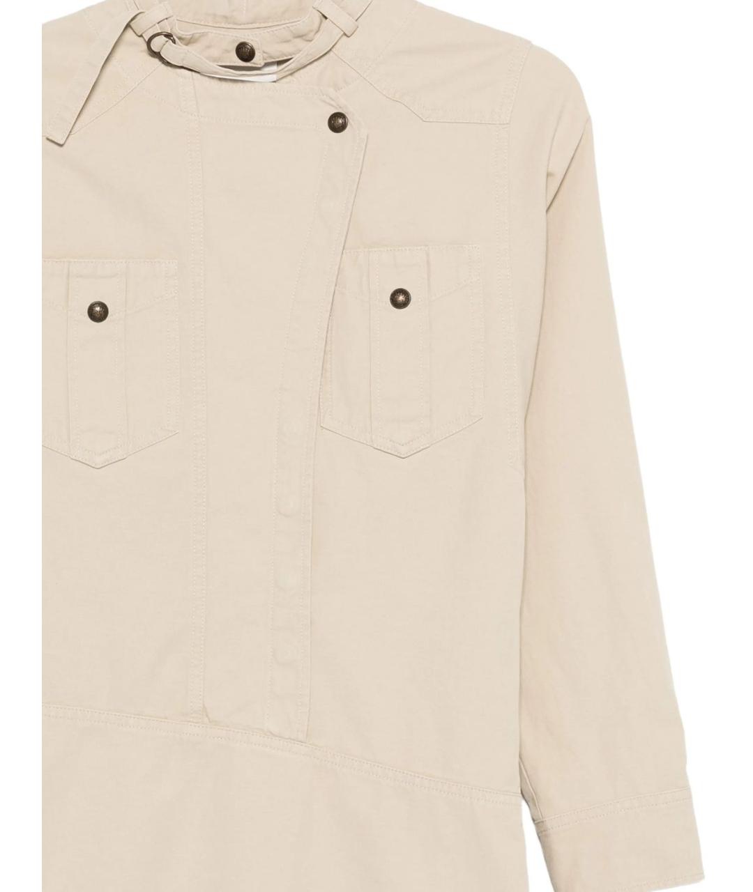 ISABEL MARANT Бежевое хлопковое повседневное платье, фото 2