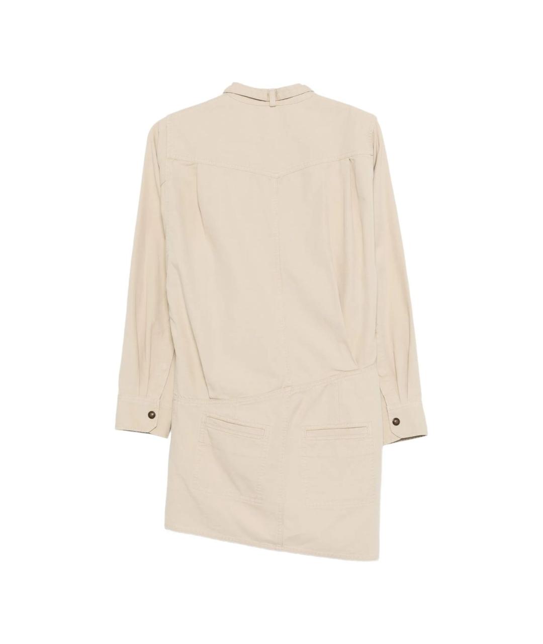 ISABEL MARANT Бежевое хлопковое повседневное платье, фото 3