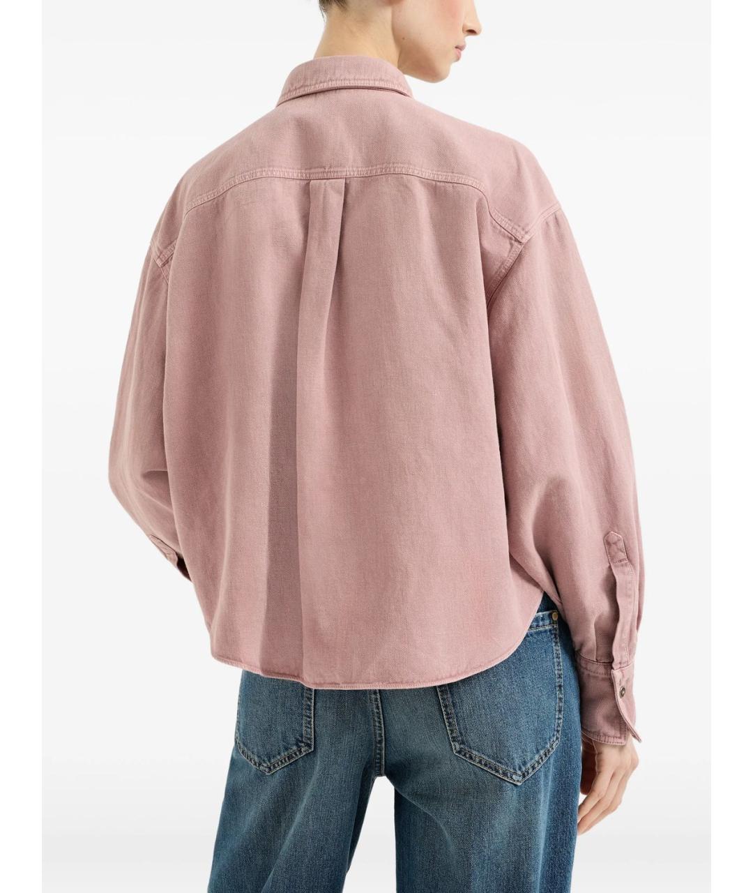 BRUNELLO CUCINELLI Розовая хлопковая рубашка, фото 3