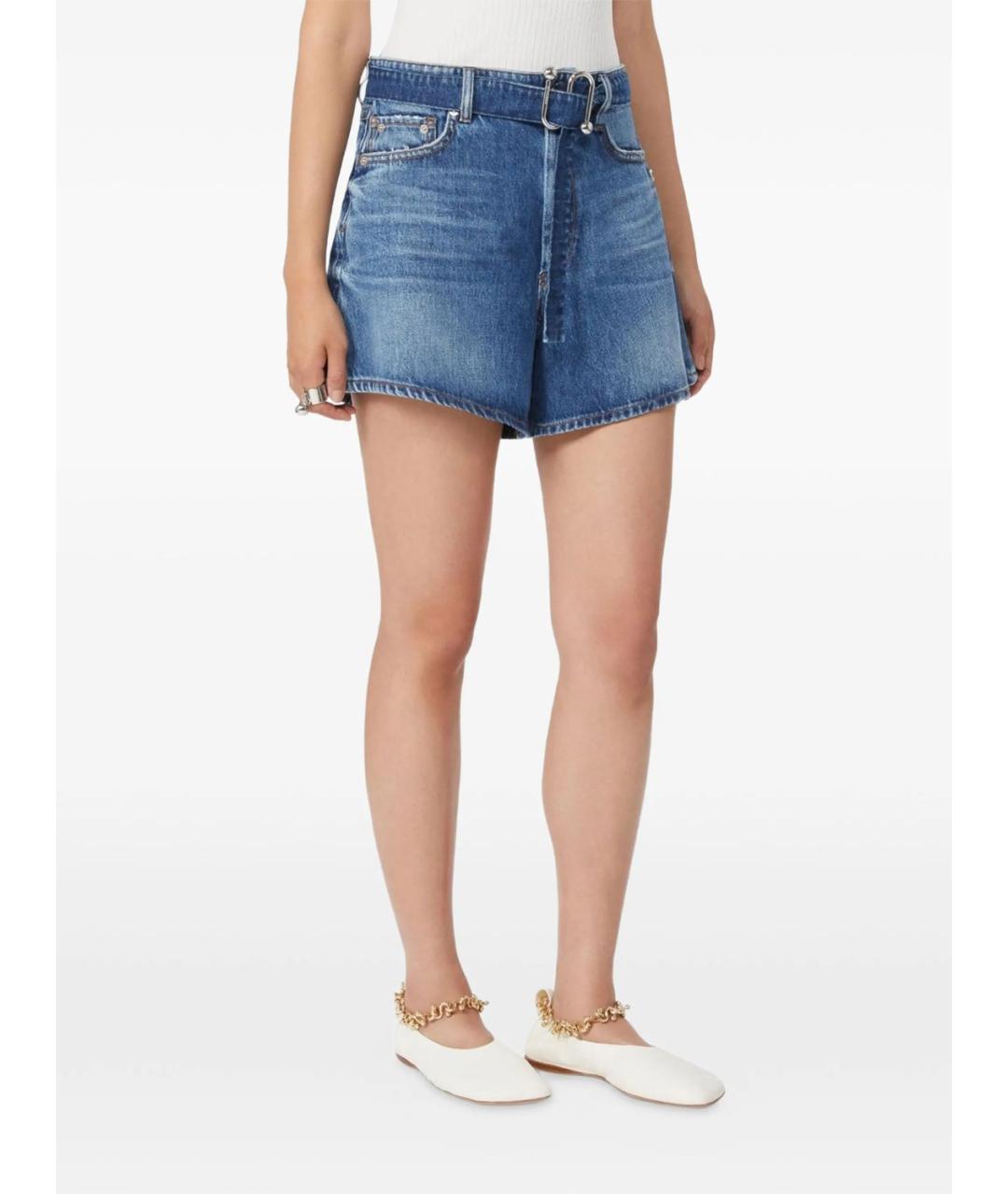 MAX MARA Синие хлопковые шорты, фото 2