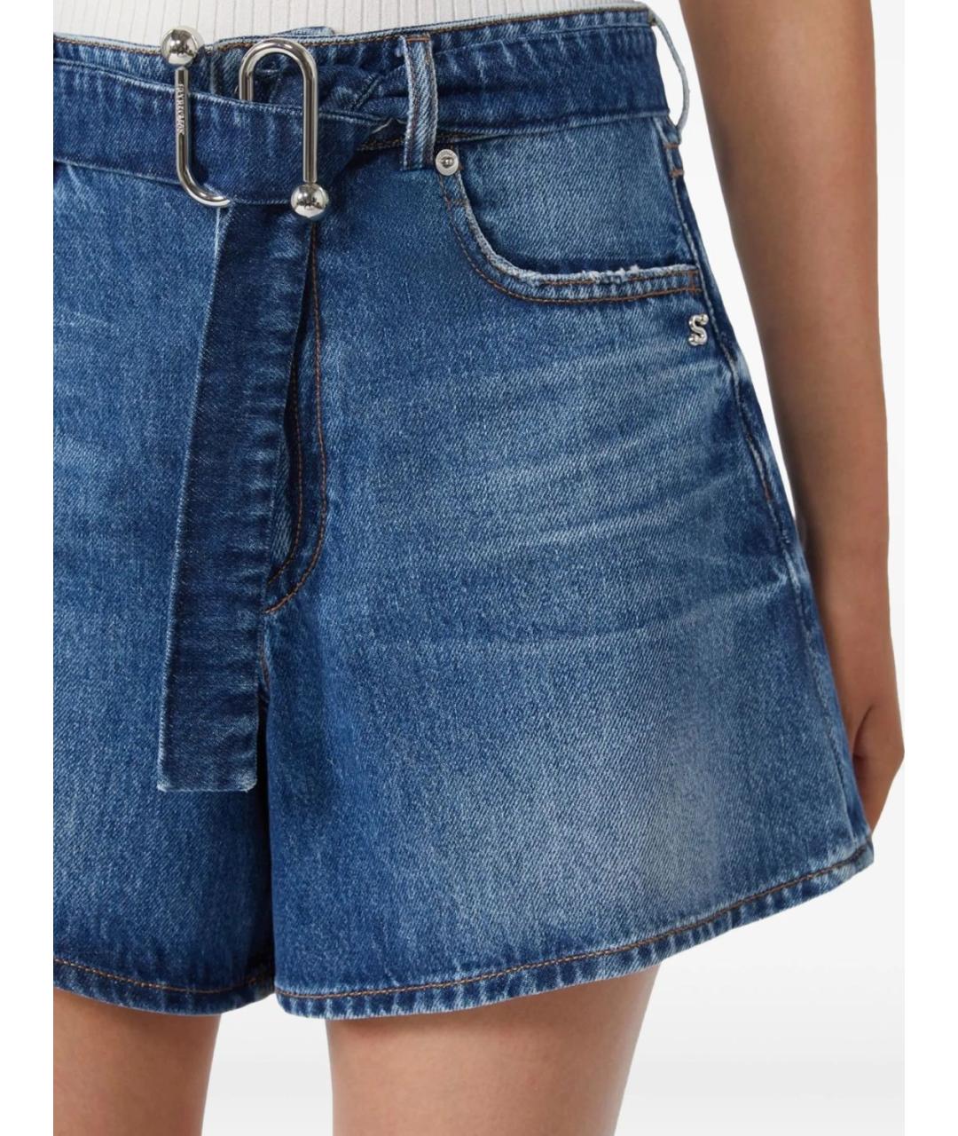 MAX MARA Синие хлопковые шорты, фото 4