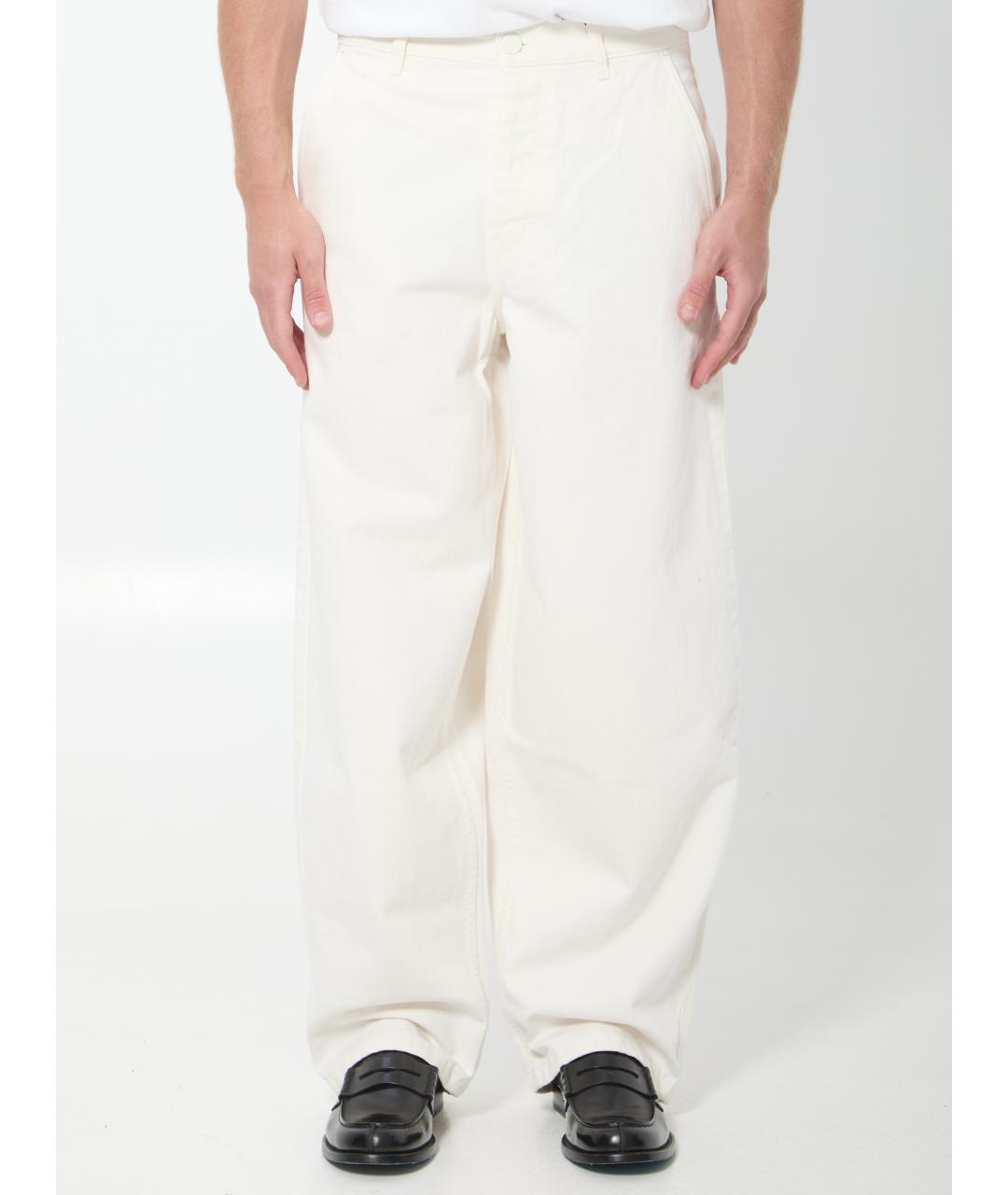 Ami Paris Белые хлопковые повседневные брюки, фото 5
