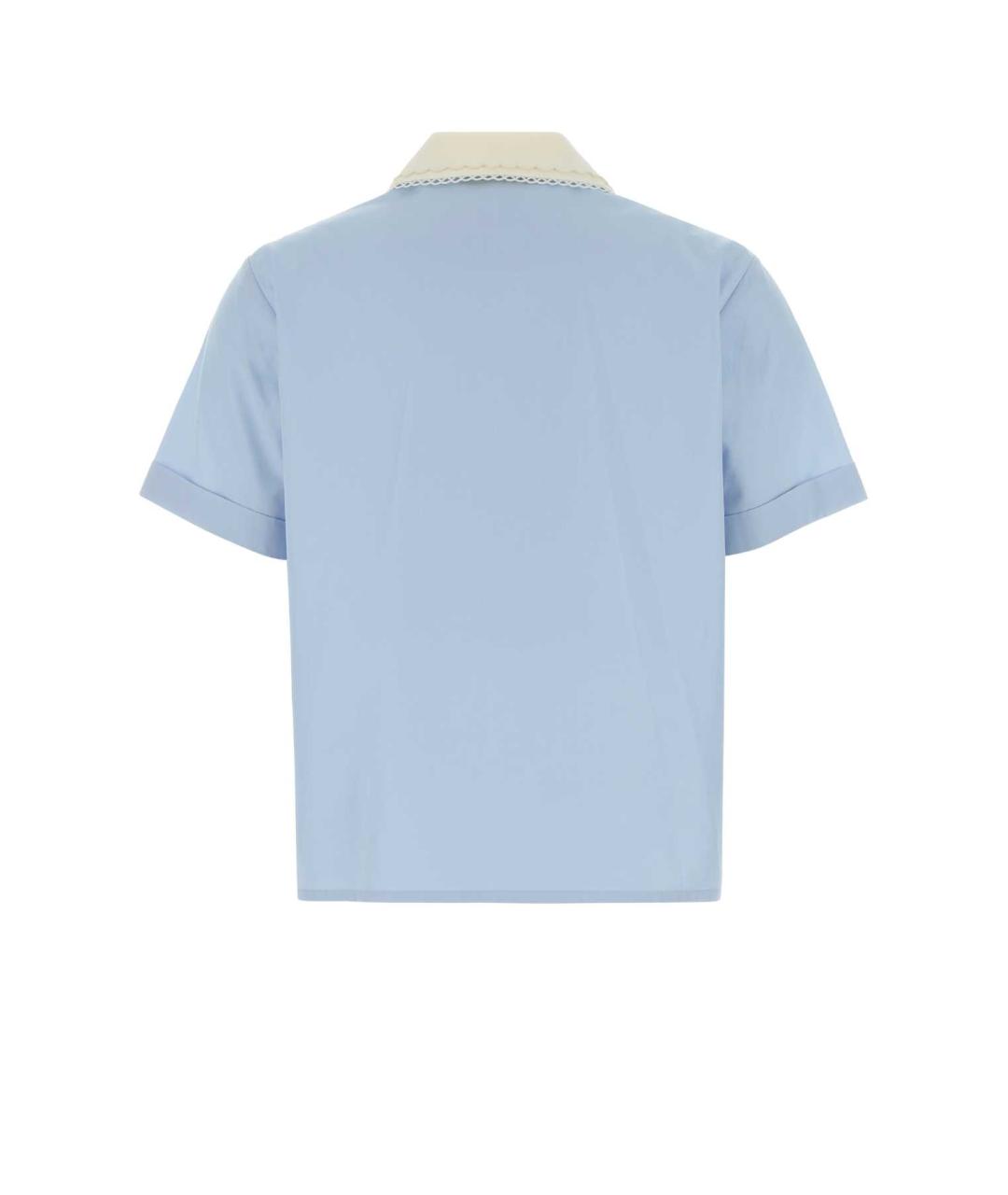 MIU MIU Голубая хлопковая рубашка, фото 2