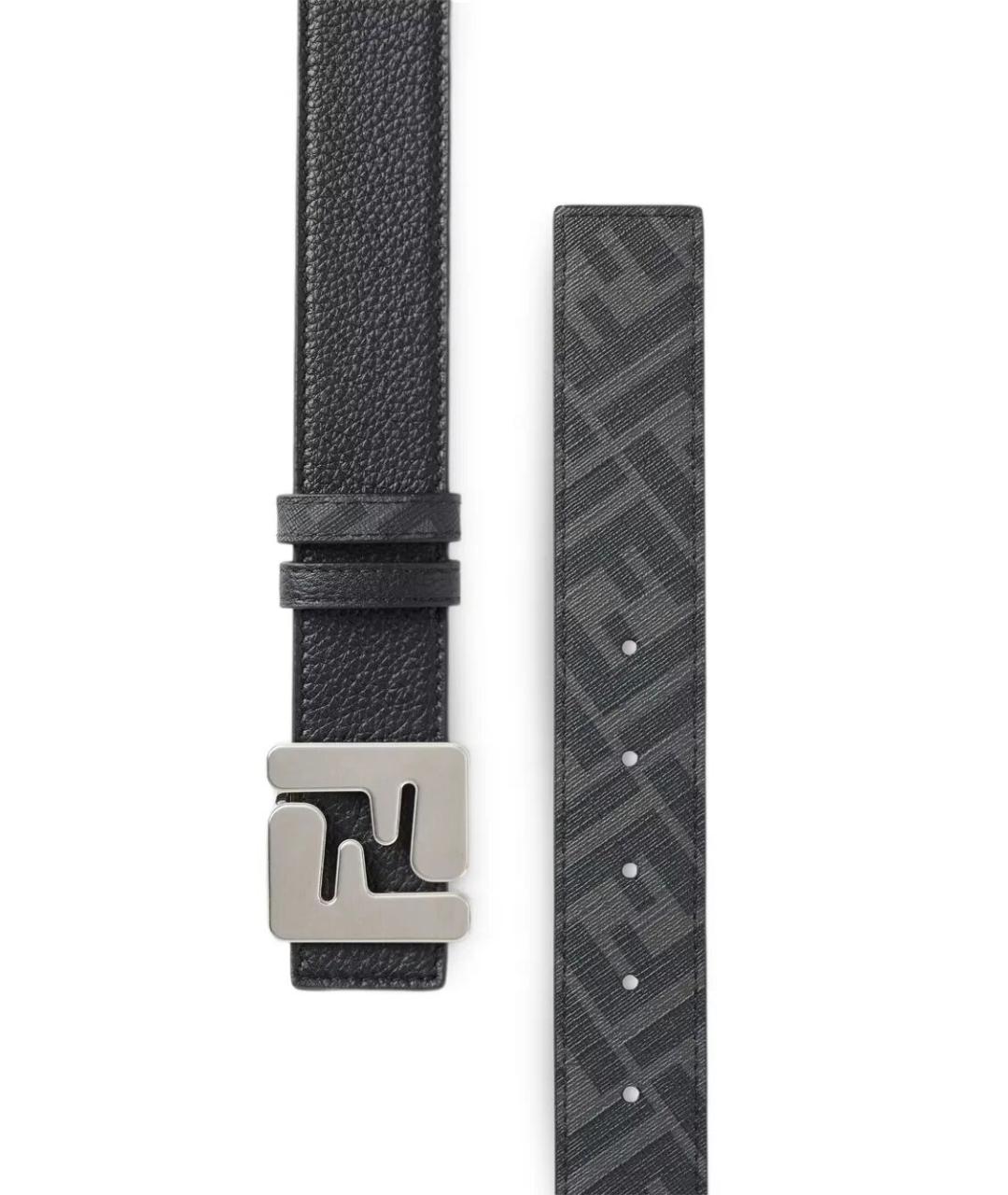 FENDI Черный кожаный ремень, фото 3