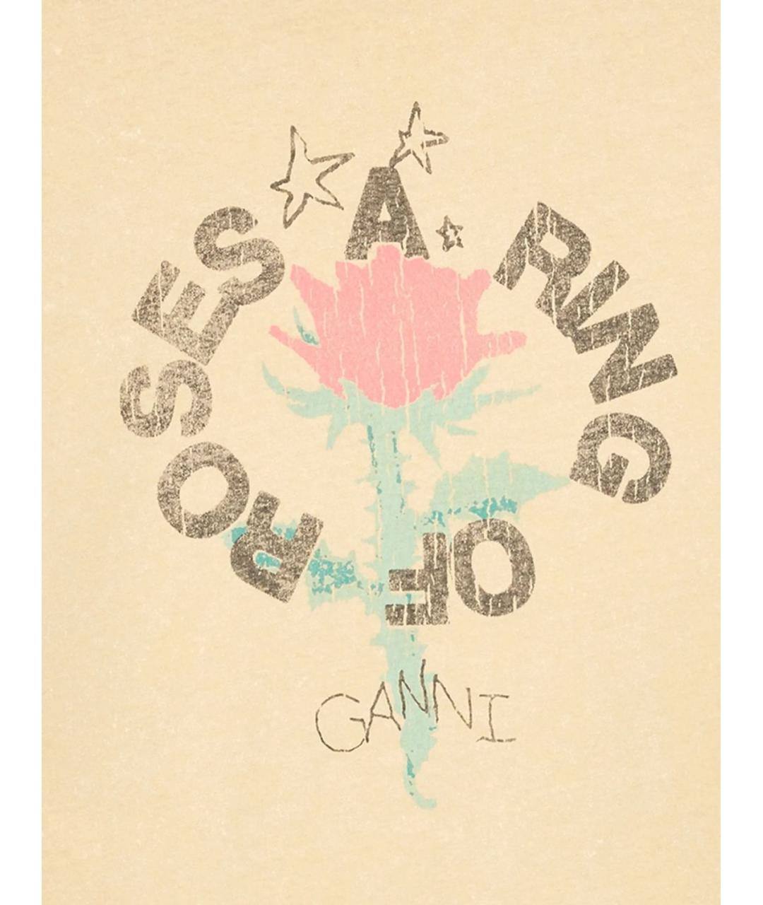 GANNI Хлопковая футболка, фото 2