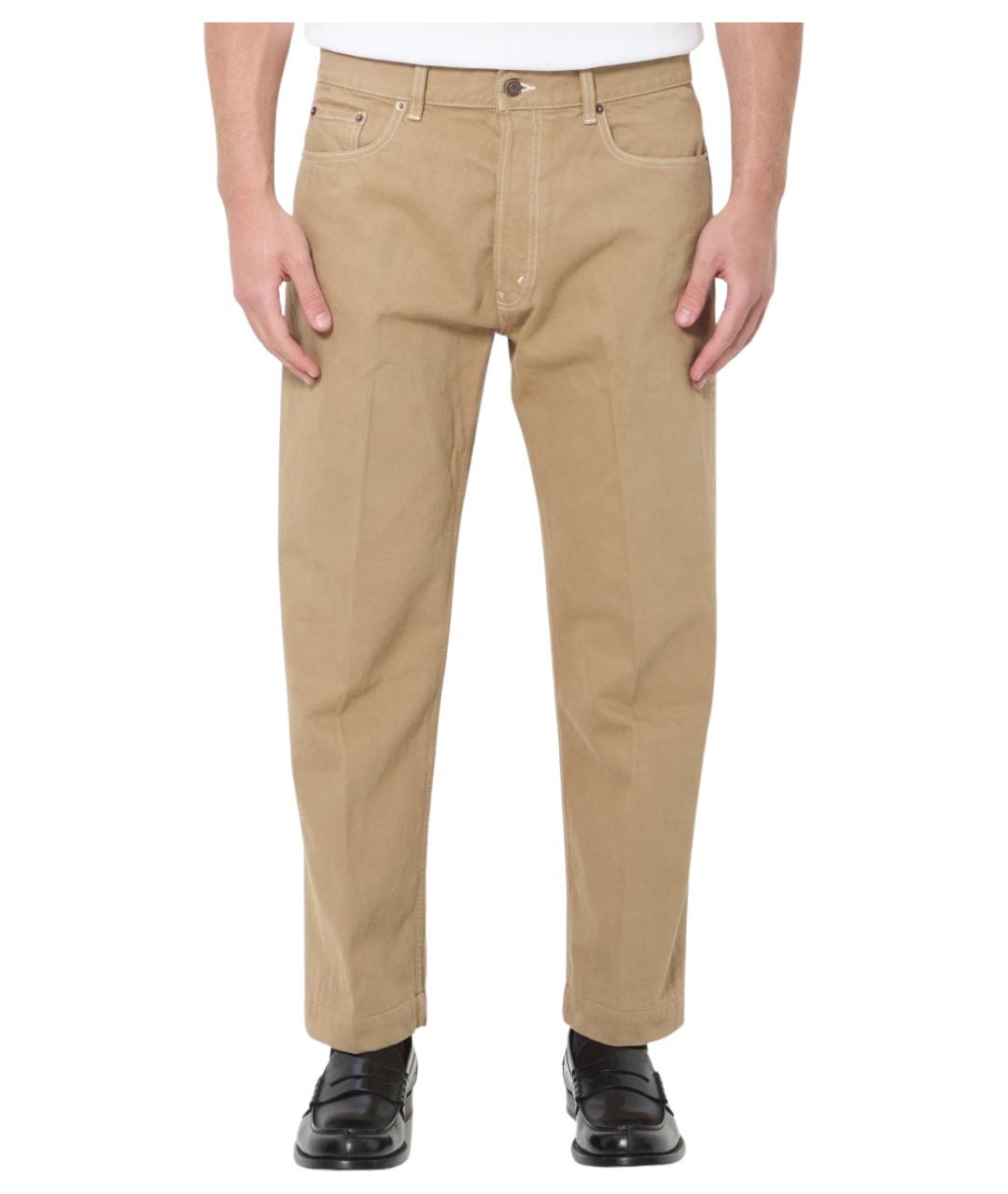 CELINE Бежевые хлопковые повседневные брюки, фото 1