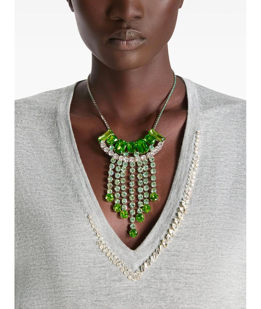 DRIES VAN NOTEN Зеленая латунная цепочка, фото 3