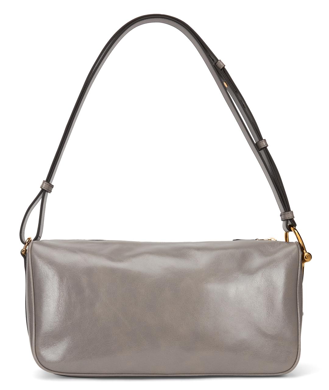 GUCCI Серая кожаная сумка через плечо, фото 4