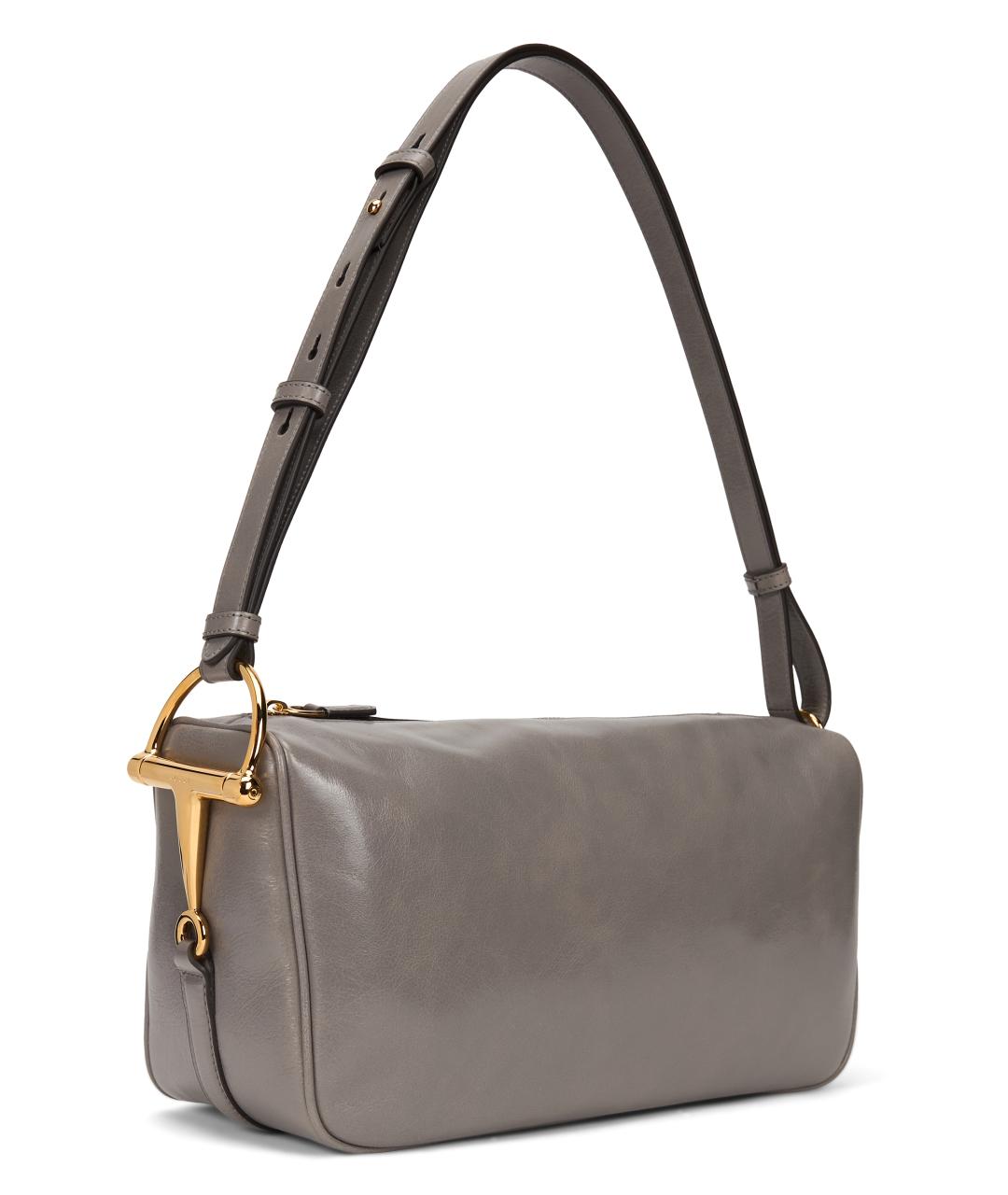 GUCCI Серая кожаная сумка через плечо, фото 3