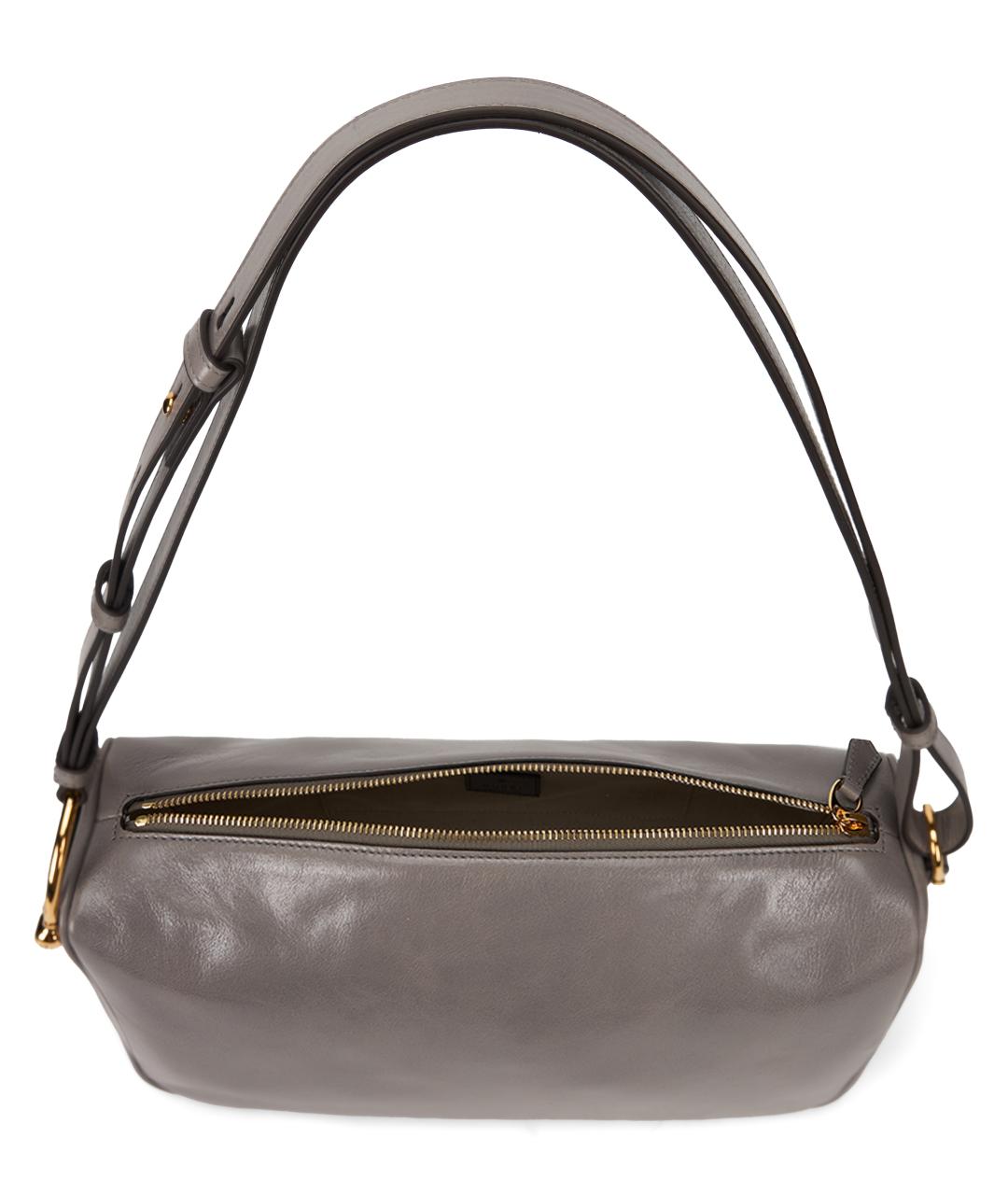 GUCCI Серая кожаная сумка через плечо, фото 5