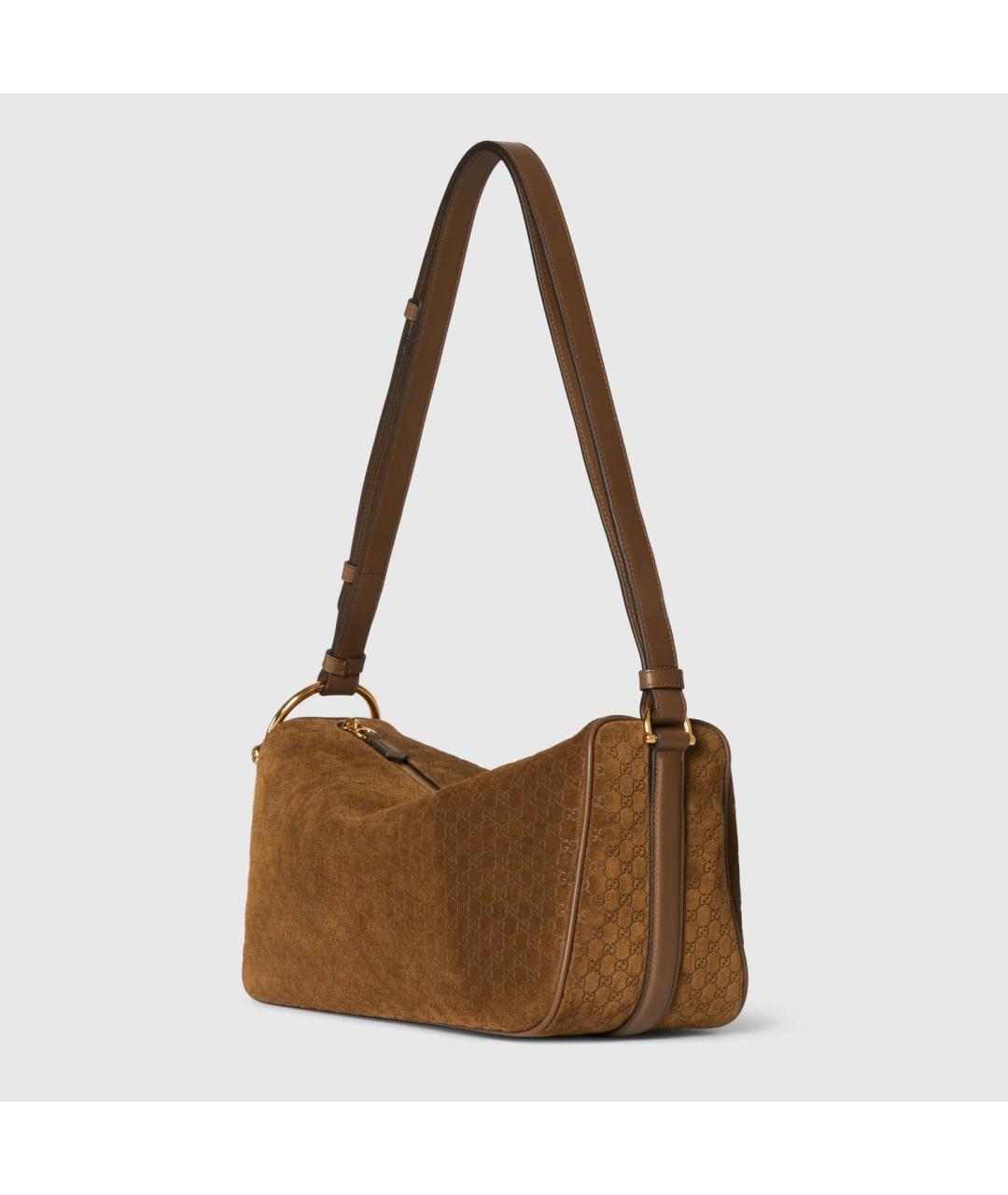 GUCCI Коричневая замшевая сумка через плечо, фото 2