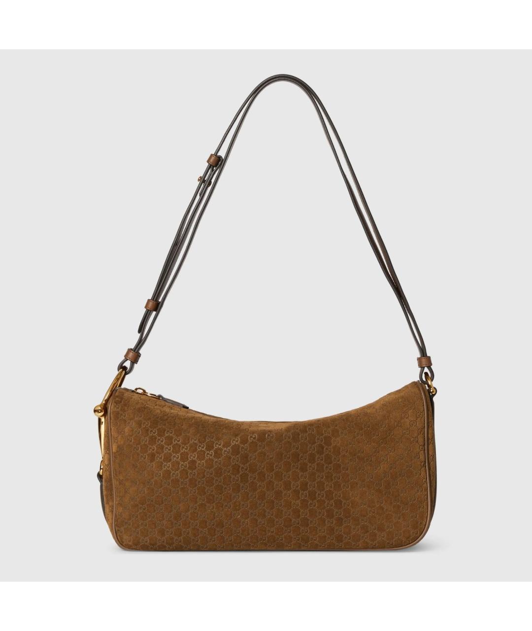 GUCCI Коричневая замшевая сумка через плечо, фото 6