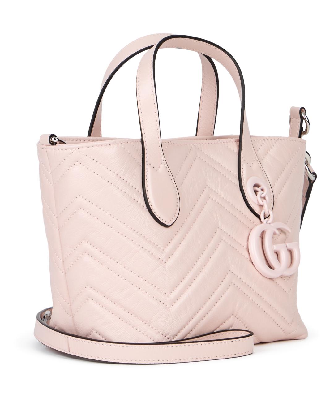 GUCCI Розовая кожаная сумка тоут, фото 3