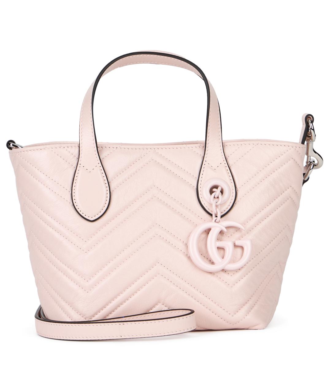 GUCCI Розовая кожаная сумка тоут, фото 2