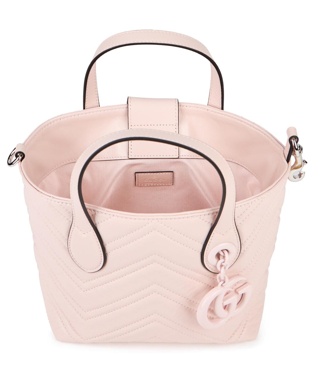 GUCCI Розовая кожаная сумка тоут, фото 5