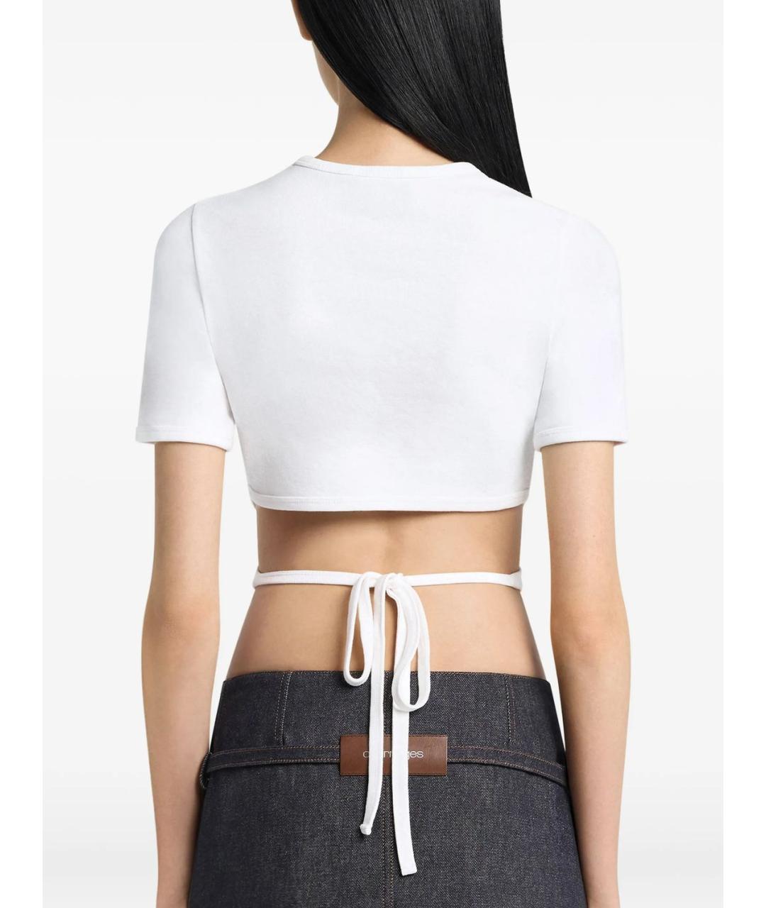 COURREGES Белая хлопковая футболка, фото 5