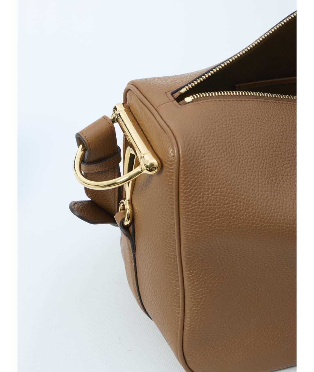 GUCCI Коричневая кожаная сумка через плечо, фото 4