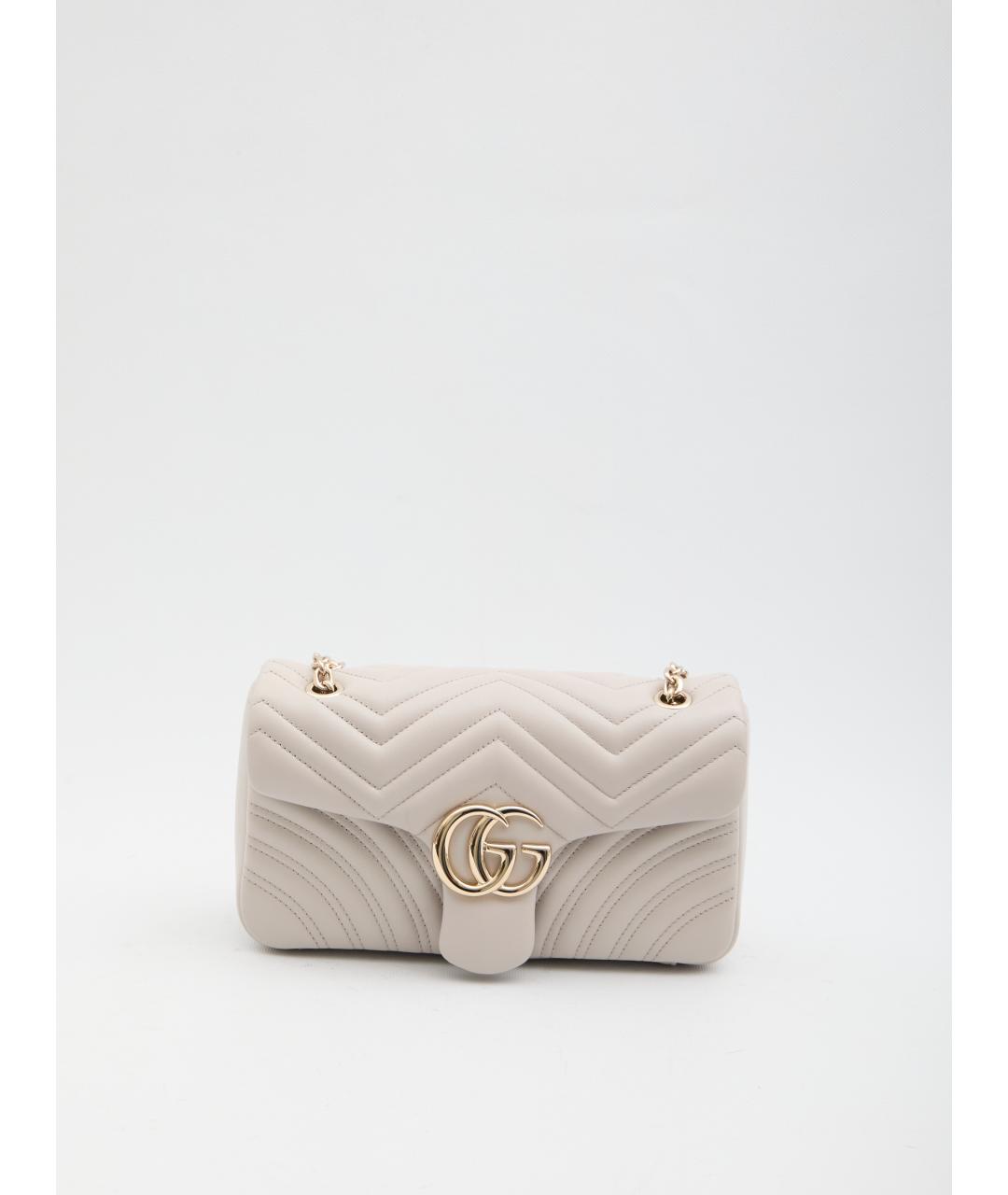 GUCCI Бежевая кожаная сумка через плечо, фото 6