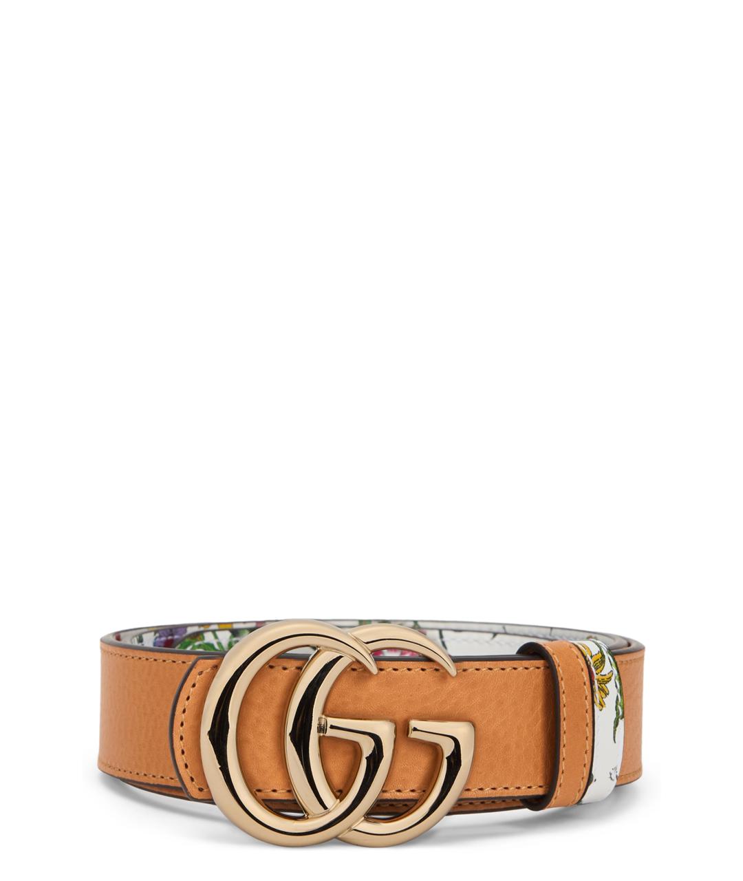 GUCCI Бежевый кожаный ремень, фото 1