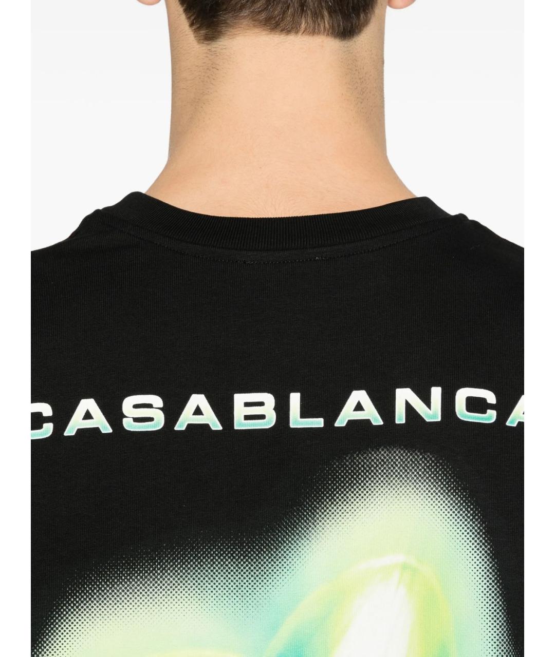 CASABLANCA Черная хлопковая футболка, фото 3