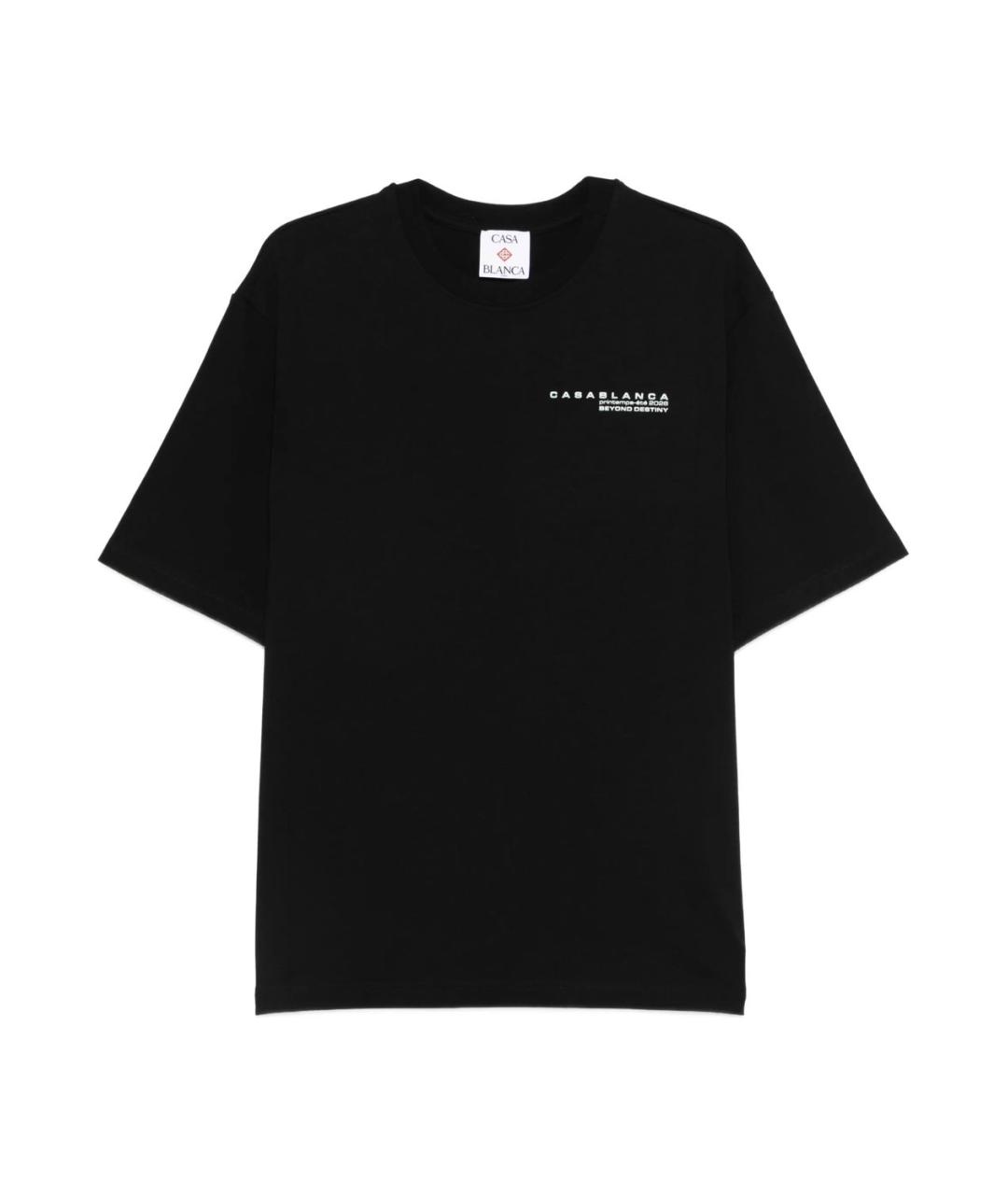 CASABLANCA Черная хлопковая футболка, фото 1