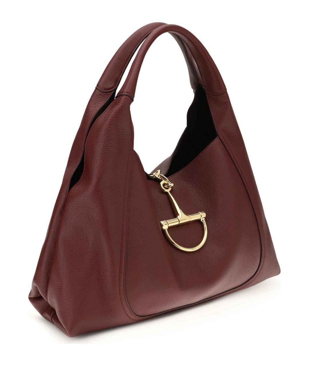 GUCCI Бордовая кожаная сумка через плечо, фото 2