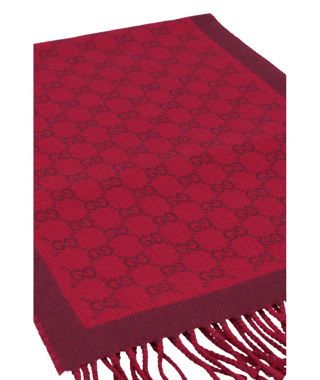 GUCCI Красный шерстяной шарф, фото 3