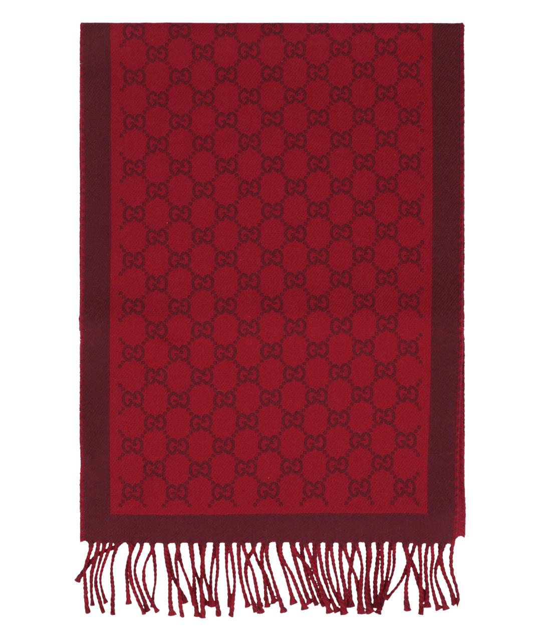 GUCCI Красный шерстяной шарф, фото 1