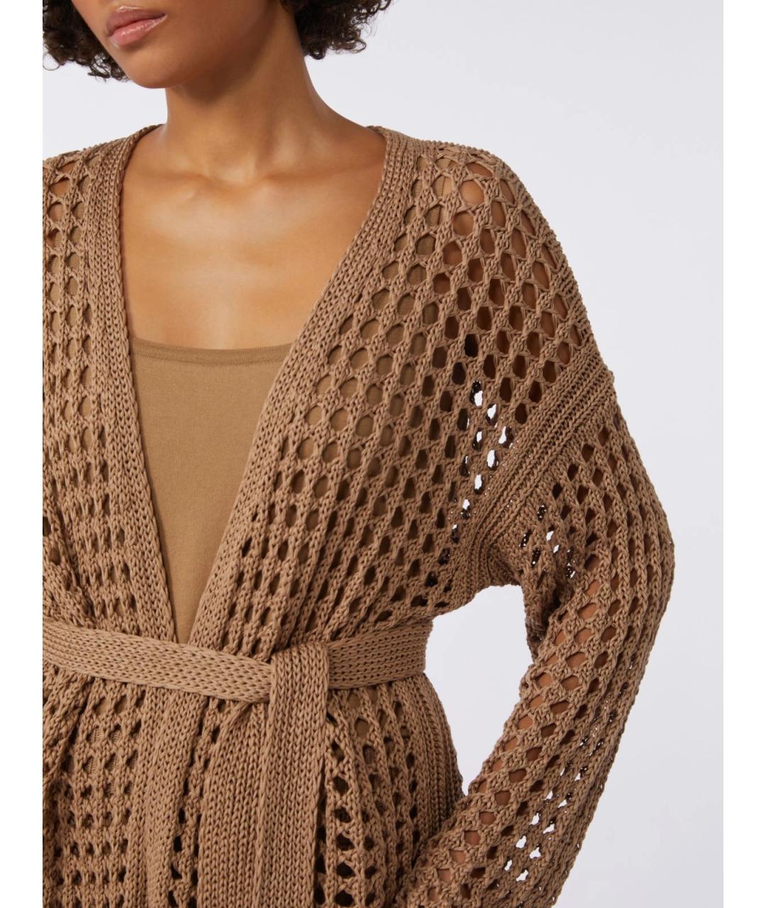 MAX MARA Бежевый хлопковый кардиган, фото 5