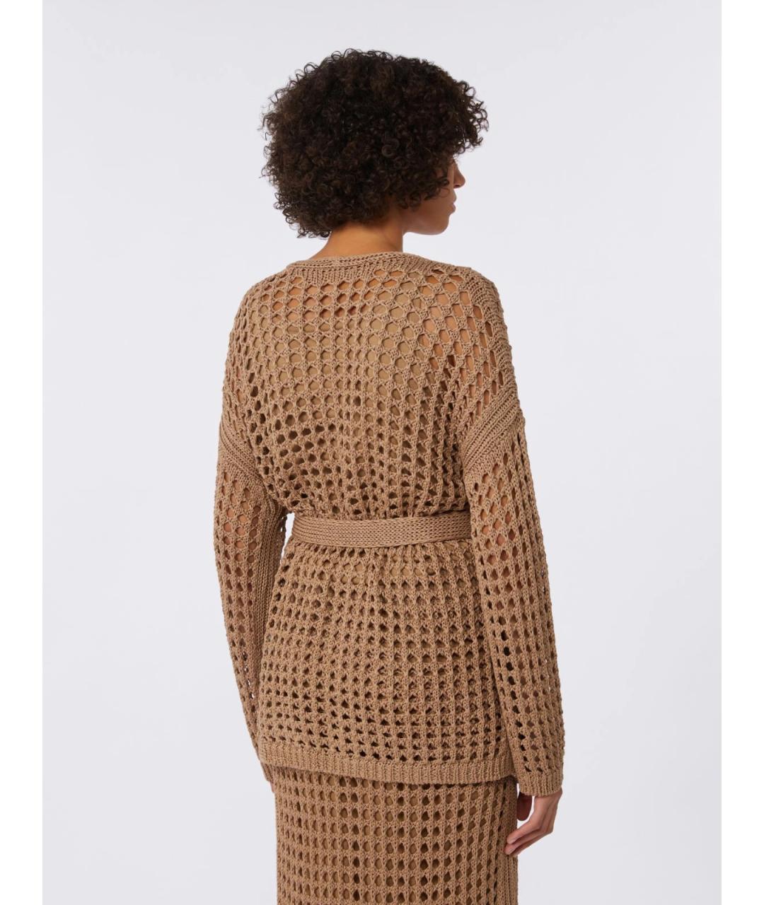 MAX MARA Бежевый хлопковый кардиган, фото 4