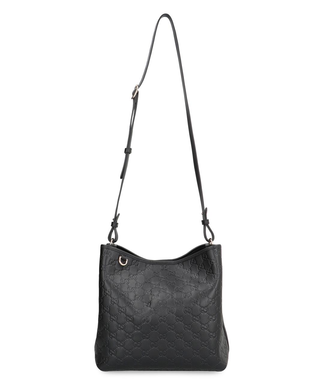 GUCCI Черная кожаная сумка через плечо, фото 5