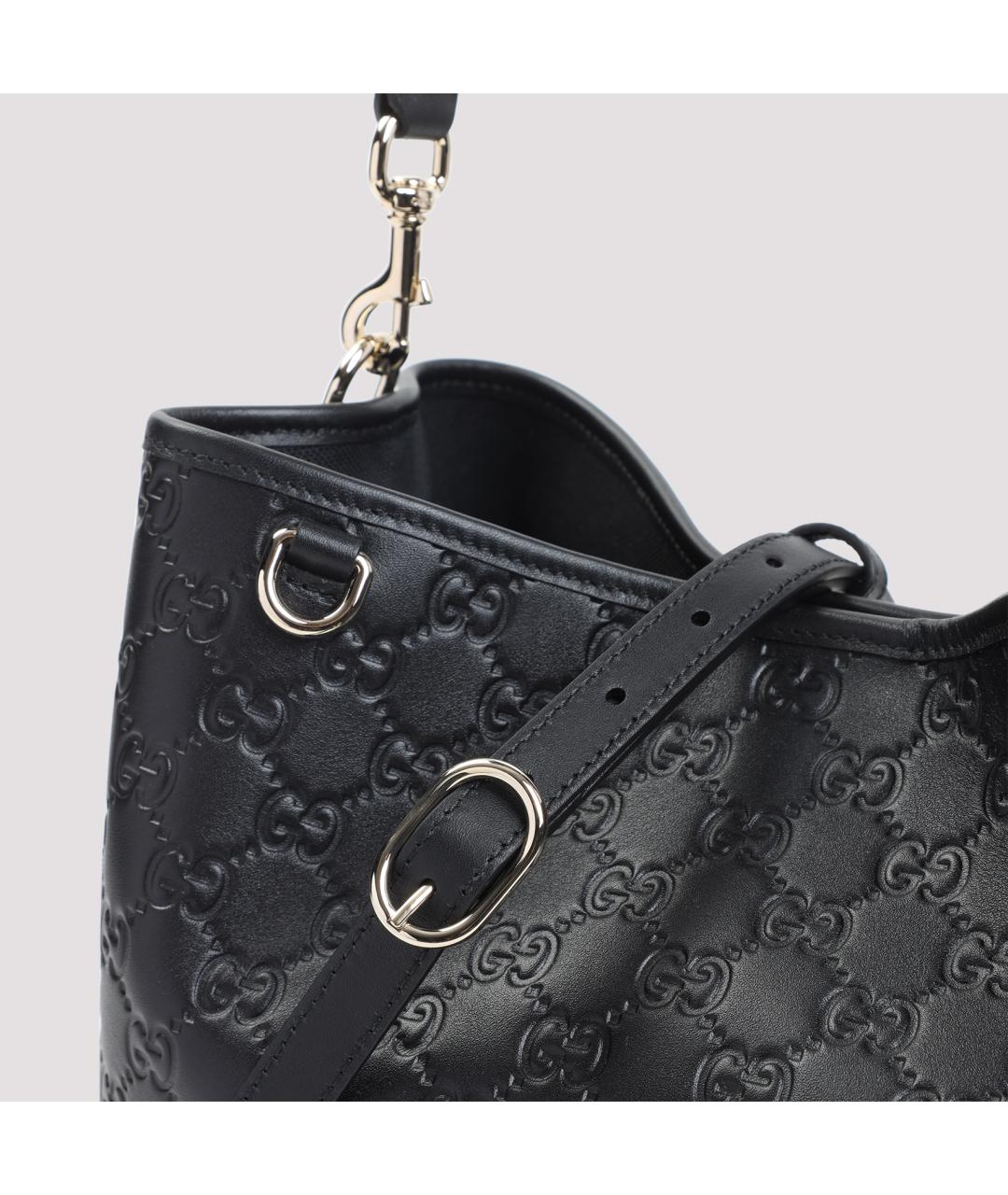 GUCCI Черная кожаная сумка через плечо, фото 4