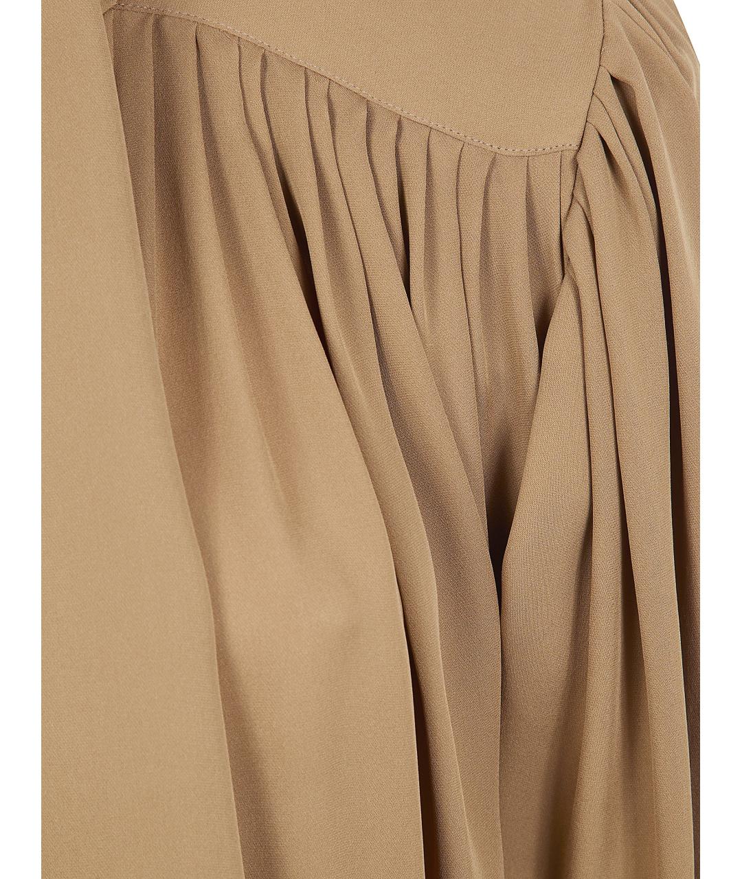 KHAITE Коричневая шелковая блузы, фото 3