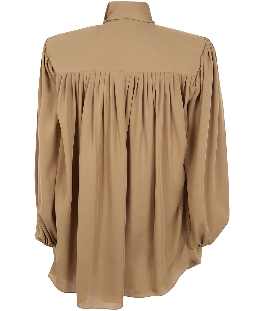 KHAITE Коричневая шелковая блузы, фото 2