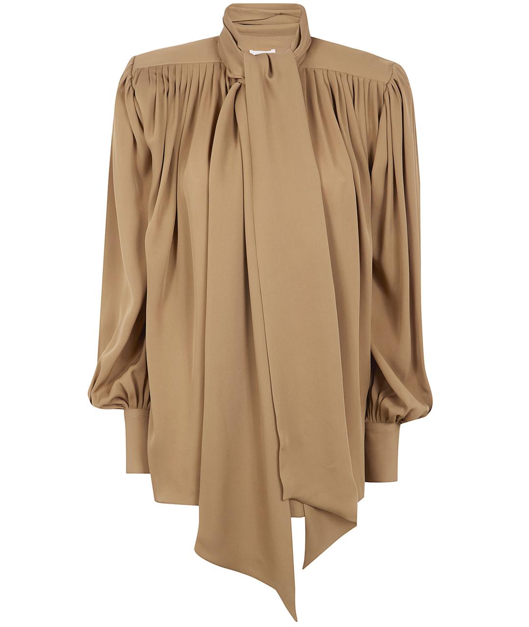 KHAITE Коричневая шелковая блузы, фото 1