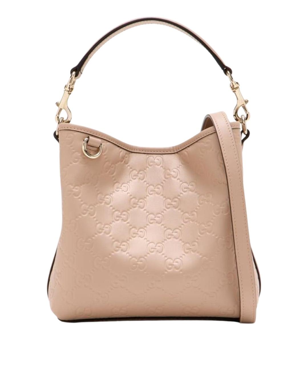 GUCCI Бежевая кожаная сумка через плечо, фото 1