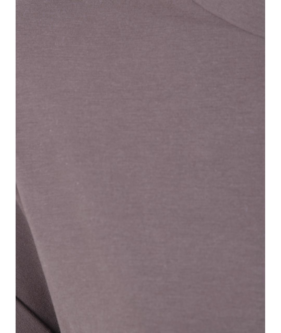 BRUNELLO CUCINELLI Коричневая хлопковая футболка, фото 3