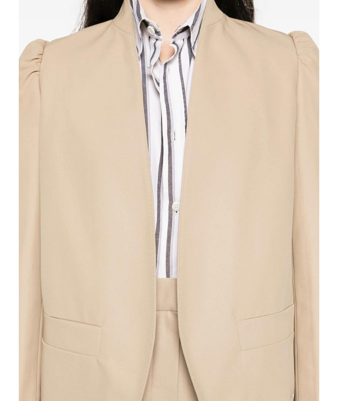 MAX MARA Бежевый хлопковый жакет/пиджак, фото 2
