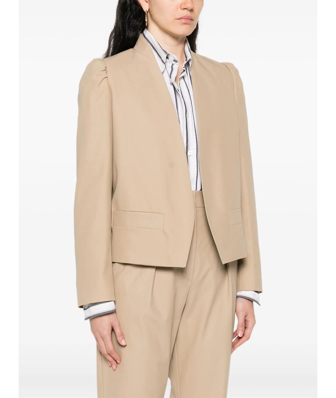 MAX MARA Бежевый хлопковый жакет/пиджак, фото 5