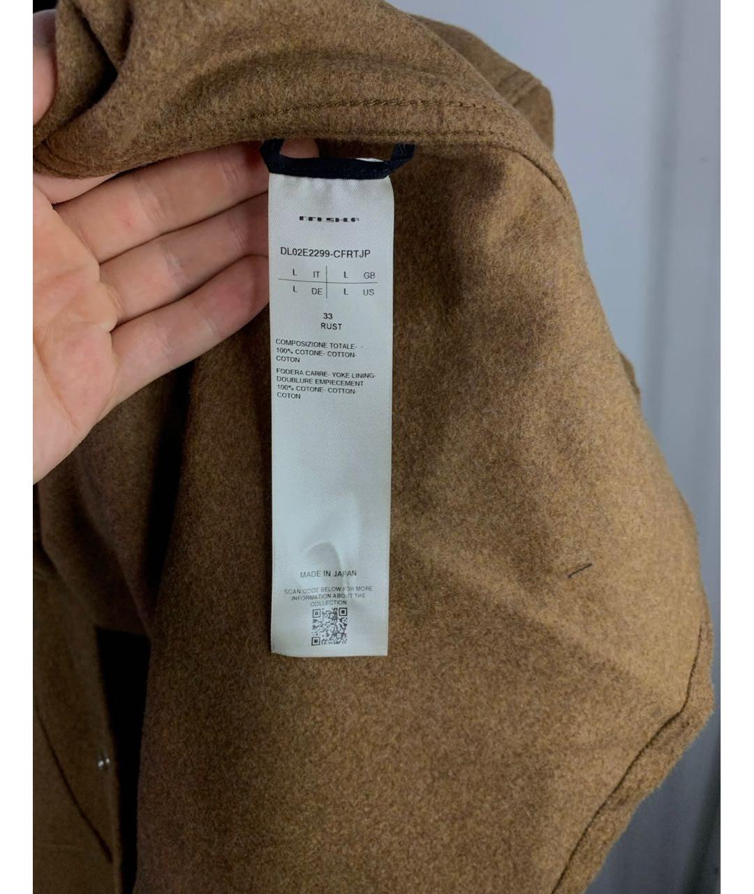 RICK OWENS DRKSHDW Коричневая хлопковая кэжуал рубашка, фото 7