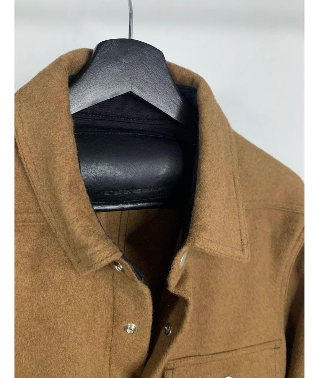 RICK OWENS DRKSHDW Коричневая хлопковая кэжуал рубашка, фото 3