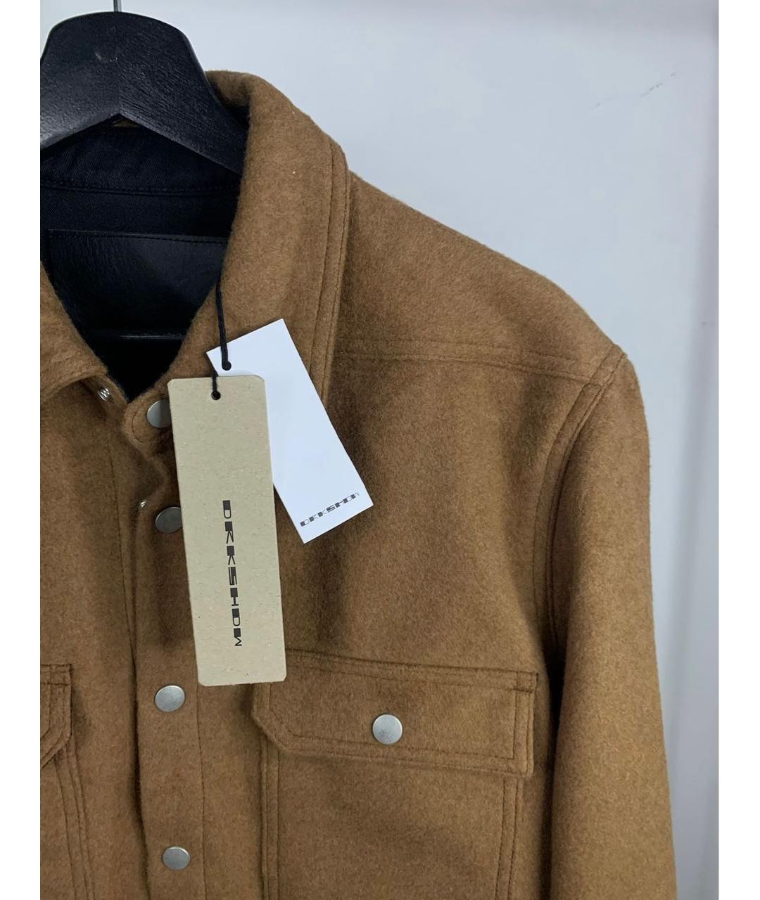 RICK OWENS DRKSHDW Коричневая хлопковая кэжуал рубашка, фото 4