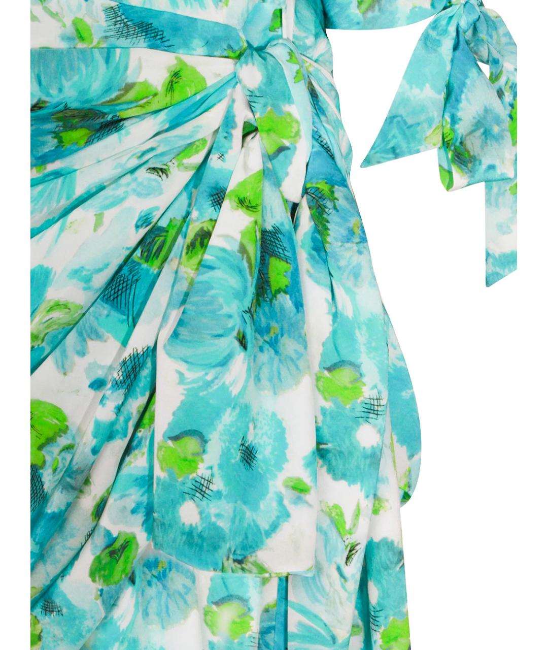 CHLOE Бирюзовое шелковое коктейльное платье, фото 3